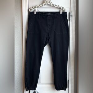 PAIGE Mayslie Coated Slim Jogger Pants in Black Fog Size 30